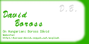 david boross business card